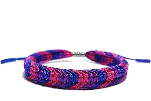 LAMIBEE Bisexual Pansexuality LGBT Proud Love Tibetan Wrist Wrap Bracelet | Amulet and Boho Rope Bracelet Bangles for Women Men Thread for Him and Her