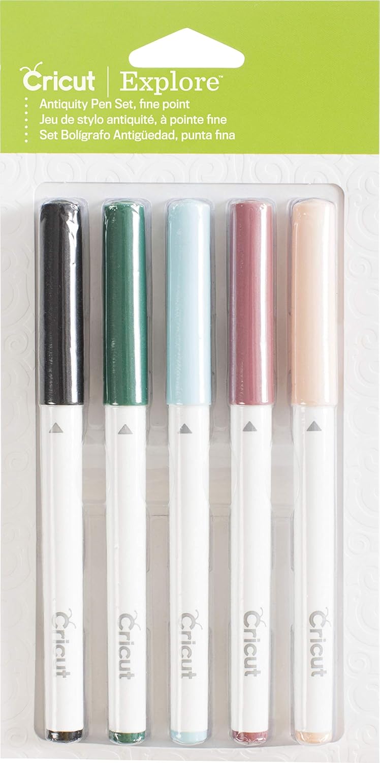Cricut Color Antiquity fine Point Pen Set, Multi-Colour, Set of 5, 1.27 x 10.16 x 20.32 cm