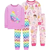 Little Hand Girls Pajamas Dinosaur Cotton Unicorn Pjs Jammies Fall Winter Long Sleeve Kids Sleepwear Sets for Size 2-7T