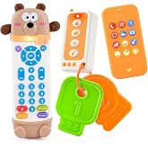 Baby Remote Control Toy with Phone Teether &amp; Teething Keys &amp; Car Remote | Baby Keys, Baby Phone, Kids Remote, Baby Musical Toys Gift, Toy Remote for Baby, Teethers for Babies 6-12 Months