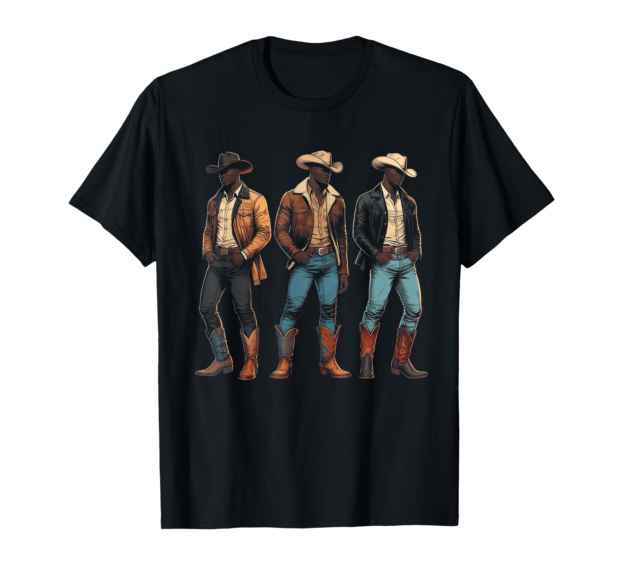 Photo 1 of Black Cowboy Western Rodeo Melanin Black History Texas Men T-Shirt