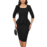 Women's Wear to Work Dresses Business Casual Midi Wrap Dress Elegance Church Outfits