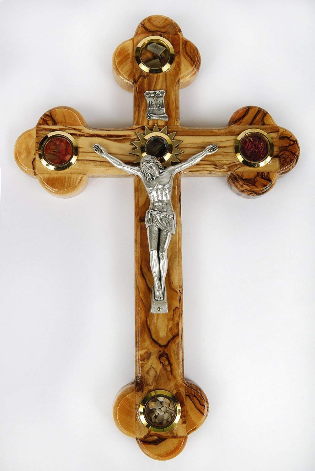 Jerusalem Crucifix from Bethehem with 14 stations, olive wood, 27.9 cm