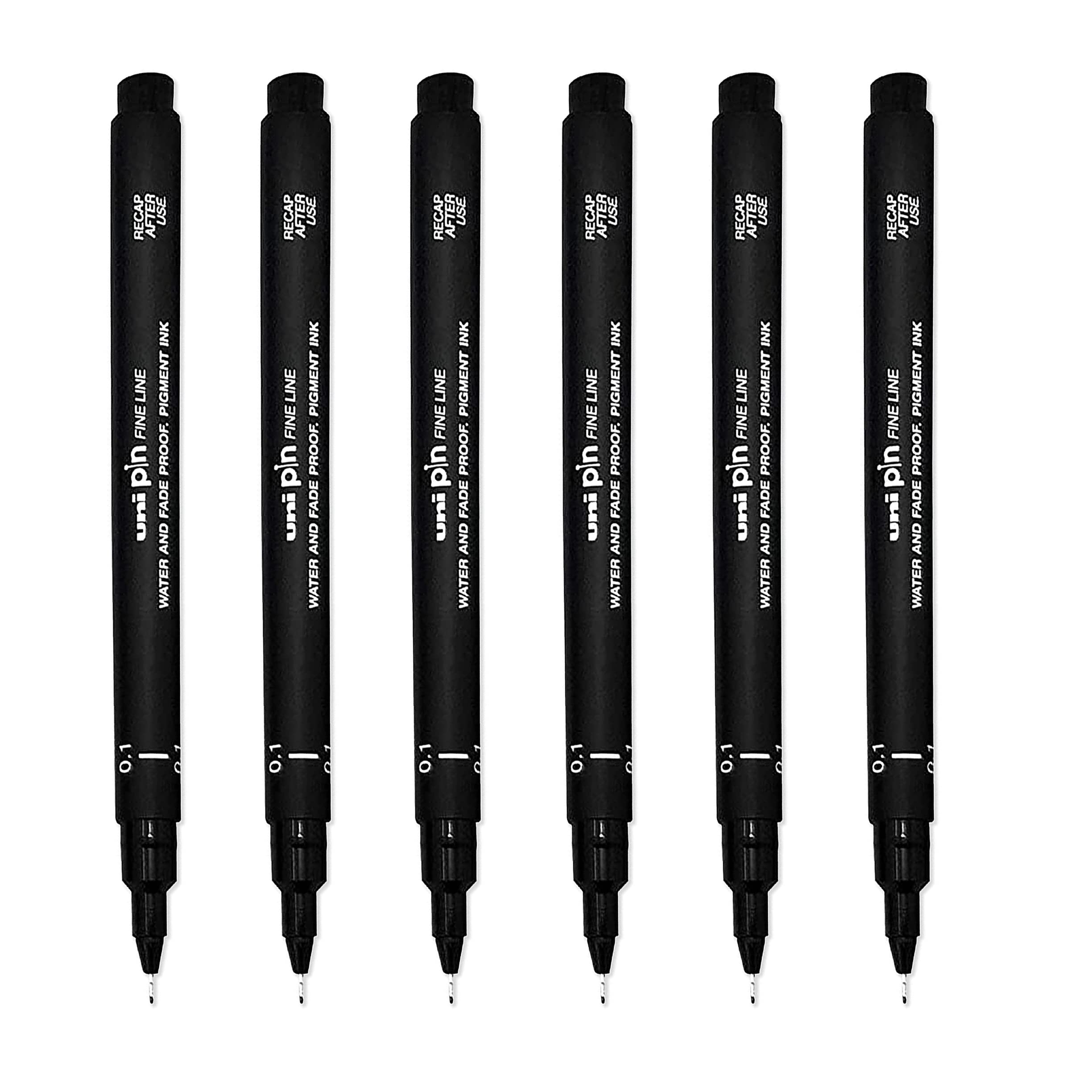 uni-ball Pin Black Technical Drawing Marker Pen 0.1mm - Box of 12 Pens