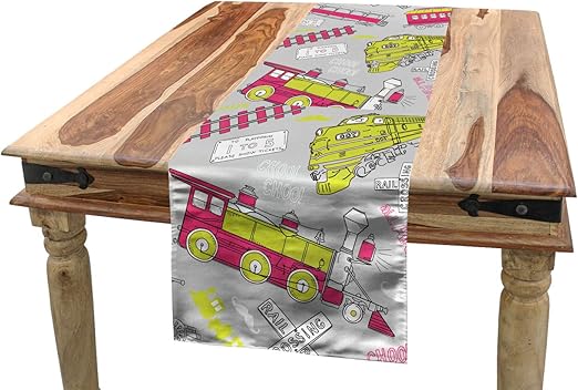 pink wooden train table