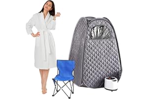 NBDIB Sauna,Portable Sauna,Portable Sauna for Home,Portable Steam Sauna,Sauna Tent with 2.6L Steamer, Remote Control, Folding Chair at Home Sauna(Grey)