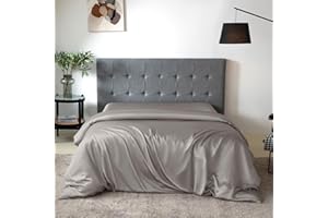 THXSILK Silk Duvet Cover, 100% 7A+ Mulberry Silk Comforter Cover, Seamless, Breathable, Easy Care Zipper Closure, 1 Duvet Cover Only - Queen, Grey