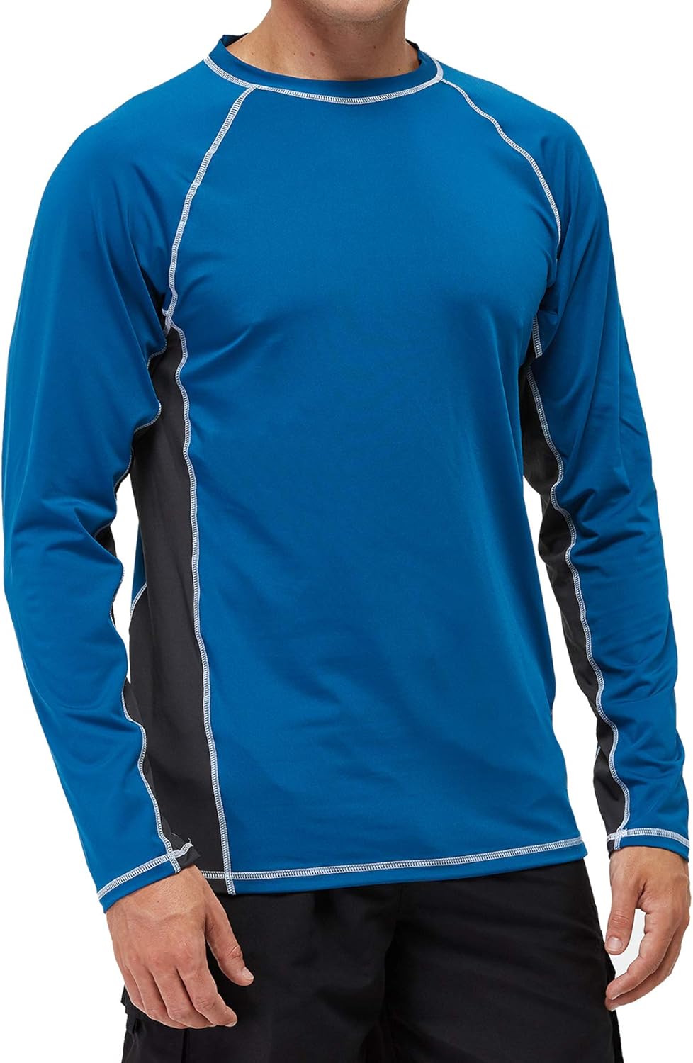 SLYRAIME Mens UPF 50+ Quick Dry Sun Protection Beach Swim Shirt Running Long Sleeves Workout Tops | 