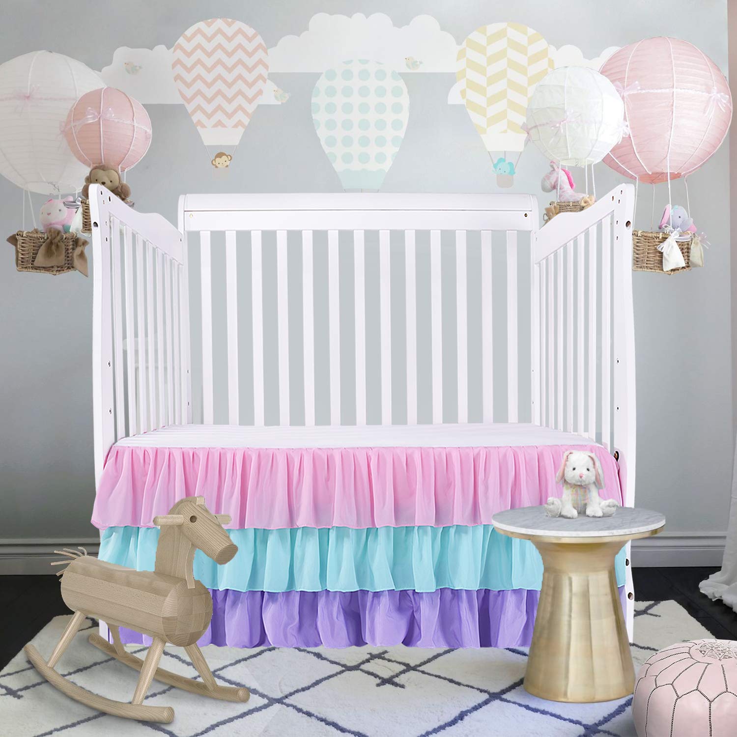 rainbow crib skirt
