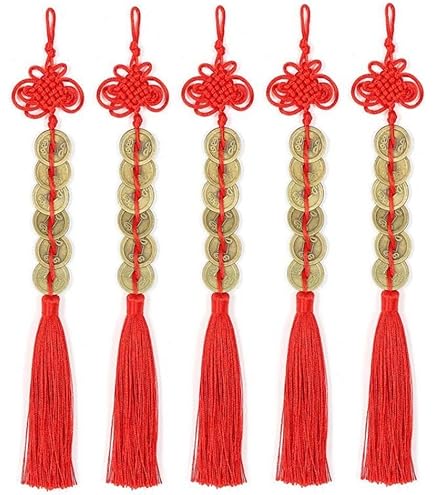 Lachineuse - Statuettes Lions Chinois Dorés - 2 Figurines Chiens Fu - 11 X 6 ,5 X 4,5 Cm - Déco Chinoise Asiatique - Décoration Feng Shui Pour Maison, Bureau, Intérieur - Idée Cadeau Chine Asie