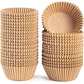 Caperci Standard Natural Cupcake Liners 500 Count, No Smell, Parchment Paper Muffin Liners, Food Grade & Grease-Proof Baking 
