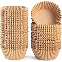 Caperci Standard Natural Cupcake Liners 500 Count, No Smell, Food Grade & Grease-Proof Baking Cups Paper