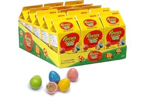 KANDY KORNER REESE'SPIECES Peanut Butter Eggs Candy Pack for Melt in Your Mouth Craving Indulgence - Delicious Peanut Butter Candy Encased in Crunchy Shell Eggs for Kids and Easter Basket Stuffers 3,5 Oz 15 Pack