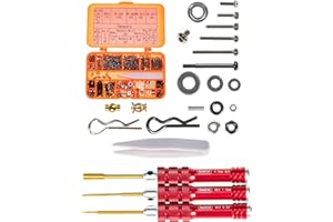 RampCrab Screws Kit for SCX24 AX24, Cup Head, 380 Pcs, 304 Stainless Steel Screws, Bearing, Screws, Screwdriver Set with Box for 1/24 RC Crawler Car Axial SCX24 C10 Deadbolt JLU Gladiator Bronco
