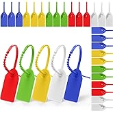 Nuanchu 100 Pcs Plastic Tamper Seals Numbered Zip Ties Fire Extinguisher Tags Disposable Self-Locking Tie, 170 mm Length (Multicolor)