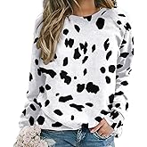 DSXSJQO Dalmatian Dog Print Women's Casual Pullover Raglan Round Neck Long Sleeve Sweatshirts T-Shirt