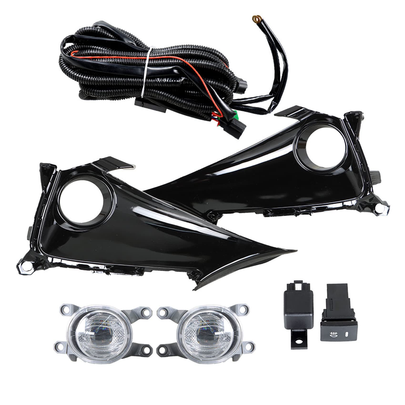 Photo 1 of labwork 1 Pair Fog Lights Lamps Replacement for Corolla Hatchback 2019 2020 2021 Clear Lens with Switch + Harness + Bezel Kit Driving Fog Lights Lamps Driver and Passenger Side