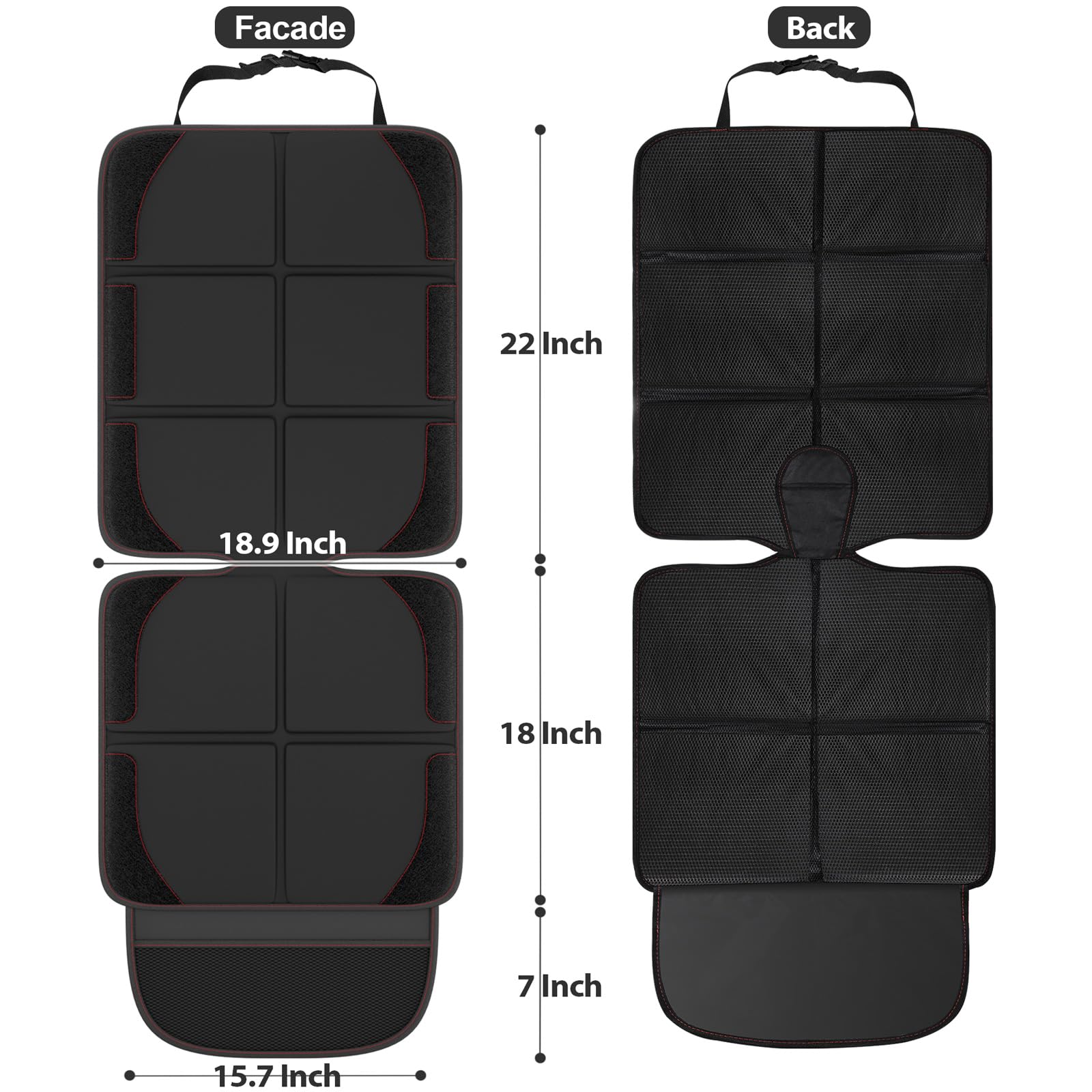 Gimars Car Seat Protector, 2 Pack, Waterproof 600D Fabric Carseat Protector Car Seat Cover for Child Car Seat with Nonslip Backing Mesh Pockets for Baby and Pet SUV Sedan Truck Leather Seats