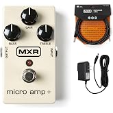 Briskdrop MXR M233 Micro Amp + Guitar Effects Pedal Bundle with MXR Instrument Cable and Power Supply