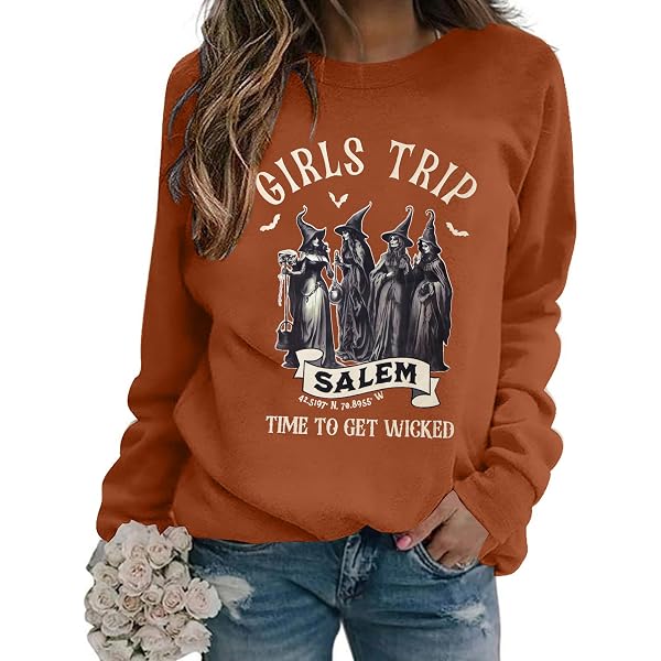 thumbnail image 2 of Hey Ghouls Women's Plus Halloween Graphic Sweatshirt With Long Sleeves, Sizes 1X-4X 2 of 11