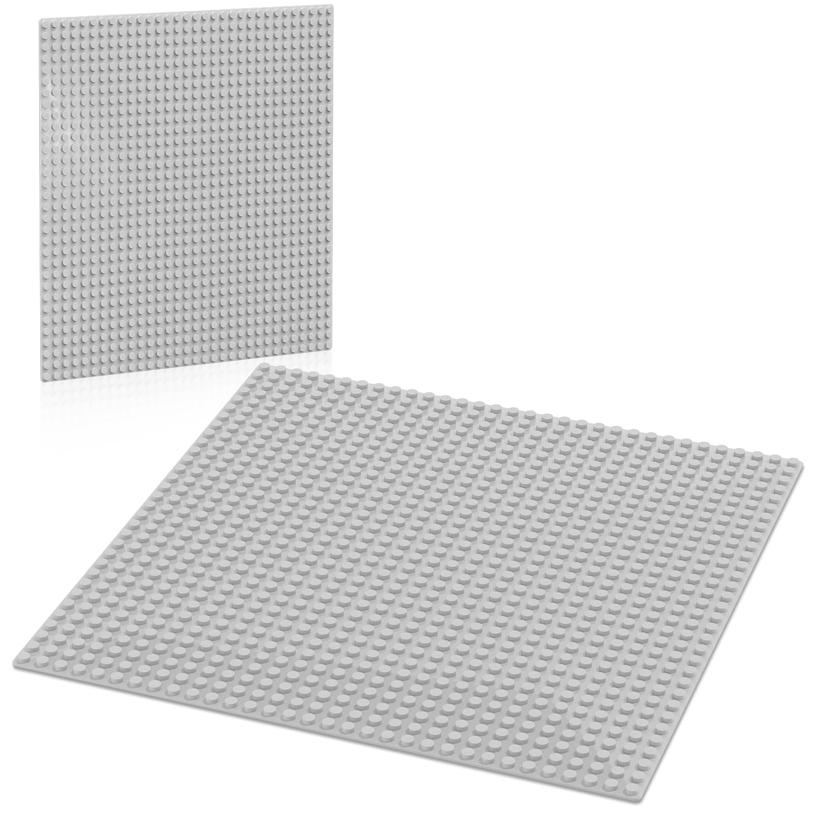 Photo 1 of Pokiiulk Classic Gray Baseplates, 32x32 Studs Square Base Plates for Play or Display Bricks Creations, Compatible with Classic Legos, 10" x 10", Pack of 2, Perfect for City Streets, Castle, Mountains