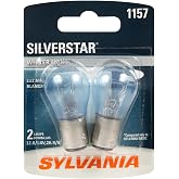 SYLVANIA 1157 SilverStar Mini Bulb, Daytime Running Light, 2 Bulbs | Brighter and Whiter Light for a Crisp, Clean Upgraded Look, Sleek Styling with Enhanced Nighttime Visibility