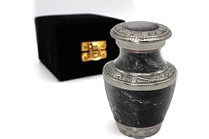 PRIME PREFERRED CHOICE Marble Elegance Keepsake Urns for Human Ashes with Velvet Gift Box for Cremation Keepsakes for Ashes - Small Cremation Urn and Small Keepsake Urn