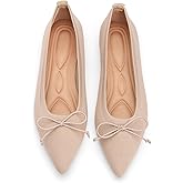 Oexuios Flats for Women Pointed Toe Knit Foldable Ballet Women's Fat Shoes Dressy Comfortable Slip On Womens Shoe for Casual Office Work