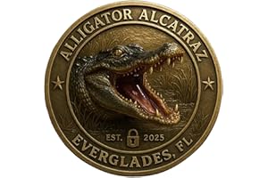 Alligator Alcatraz Humor Collectible Coin, Novelty 2025 Florida Everglades Alligator Alcatraz Coin, Gifts for History Buffs and Florida Lovers (#A)