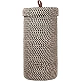 Toilet Paper Holder, Boho Decor Toilet Paper Storage Stand for Bathroom,Cotton Handmade Woven Paper Basket for Mega Roll,3 Rolls of Toilet Tissue Storage, Santa Green&Jute