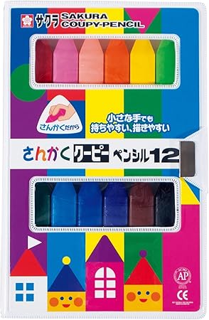 Amazon サクラクレパス さんかくクーピーペンシル 12色 Fyl12 クレヨン 文房具 オフィス用品