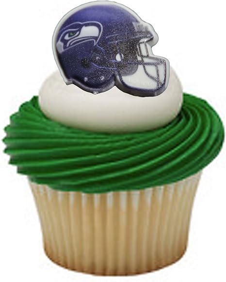 Amazon Com Nfl Seattle Seahawks Cupcake Rings 12 Pack Toys Games