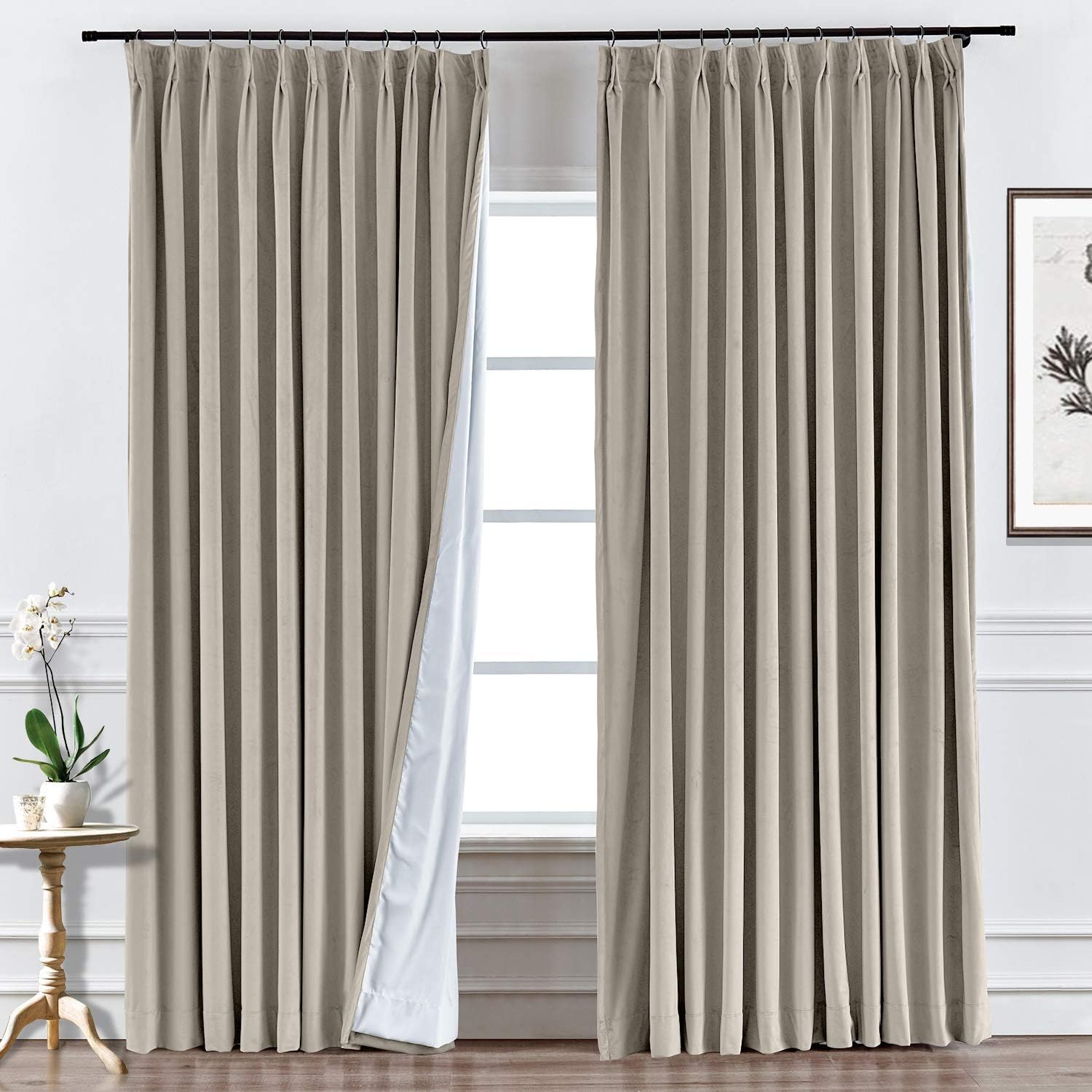 Amazon.com: ChadMade Extra Long Pinch Pleated 50W x 108L Inch Velvet