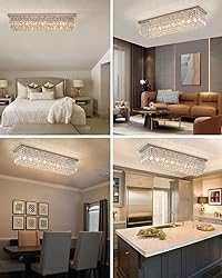 7PM Rectangular Chandelier, Modern Dining Room