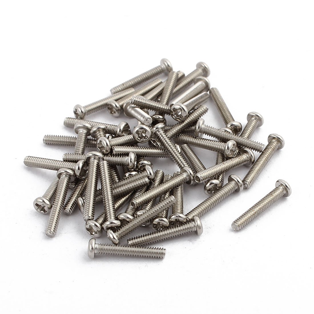 Sourcingmap 50Pcs M2 x 12mm Stainless Steel Pan Head Phillips Machine Screw Bolts
