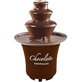 Nostalgia 3 Tier Electric Chocolate Fondue Fountain Machine for Parties - Melts Cheese, Queso, Candy, and Liqueur - Dip Strawberries, Apple Wedges, Vegetables, and More - 8-Ounce - Brown