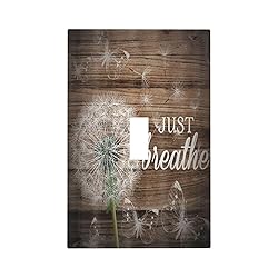 Rustic Butterfly Dandelion on Brown Wood 1 Gang
