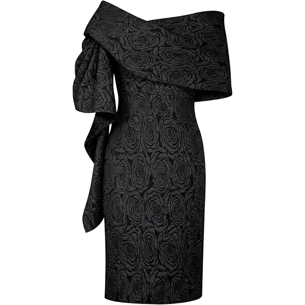 knee length dresses for ladies Black Rubina Embroidery Pajama Slip Dress