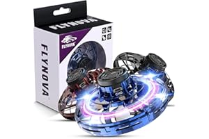 HCTAW Flying Spinner Mini UFO Drone for Kids, Flying Fidget Spinner UFO Toy Drone, Flying Orb Ball Hand Operated with 360 ° Rotating and LED Lights for Adult and Kids