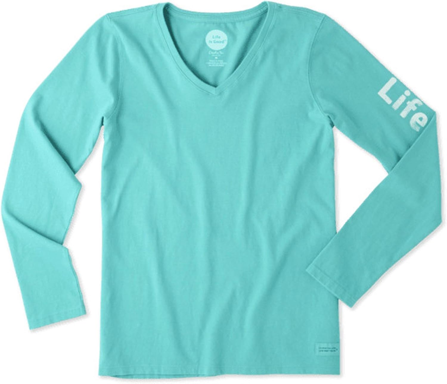 Life is Good Women's Crusher Vee Long Sleeve Lig Painted Hthgry TShirt, Clothing