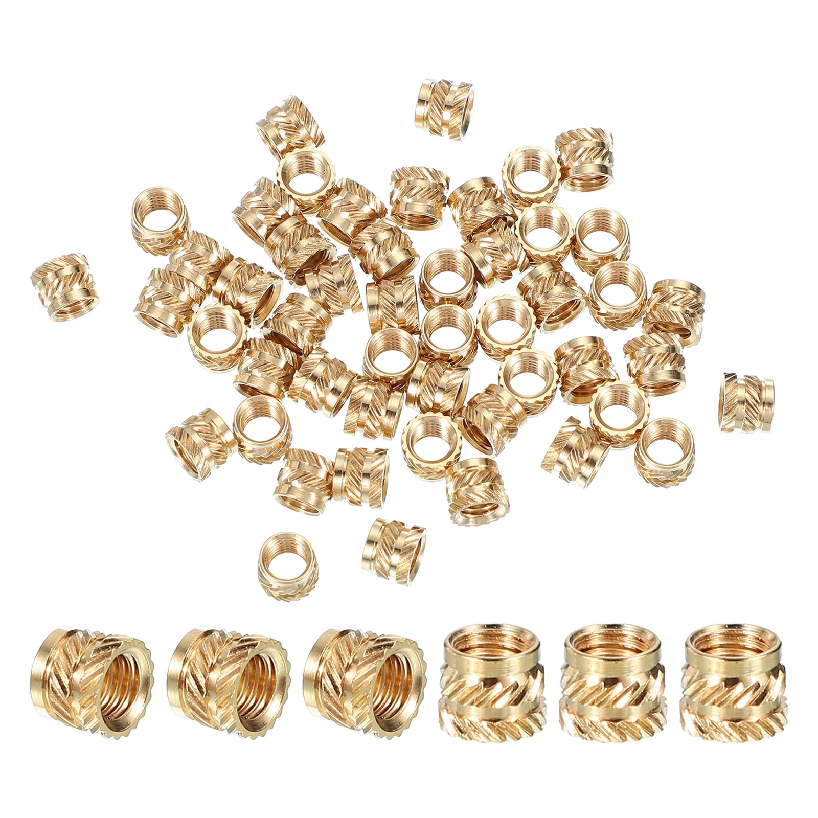 PATIKIL M5x5.8x7.1 mm Brass Threaded Insert, 40 Pcs Metric Knurled Nuts Heat Set Insert for Plastic 3D Printing Components