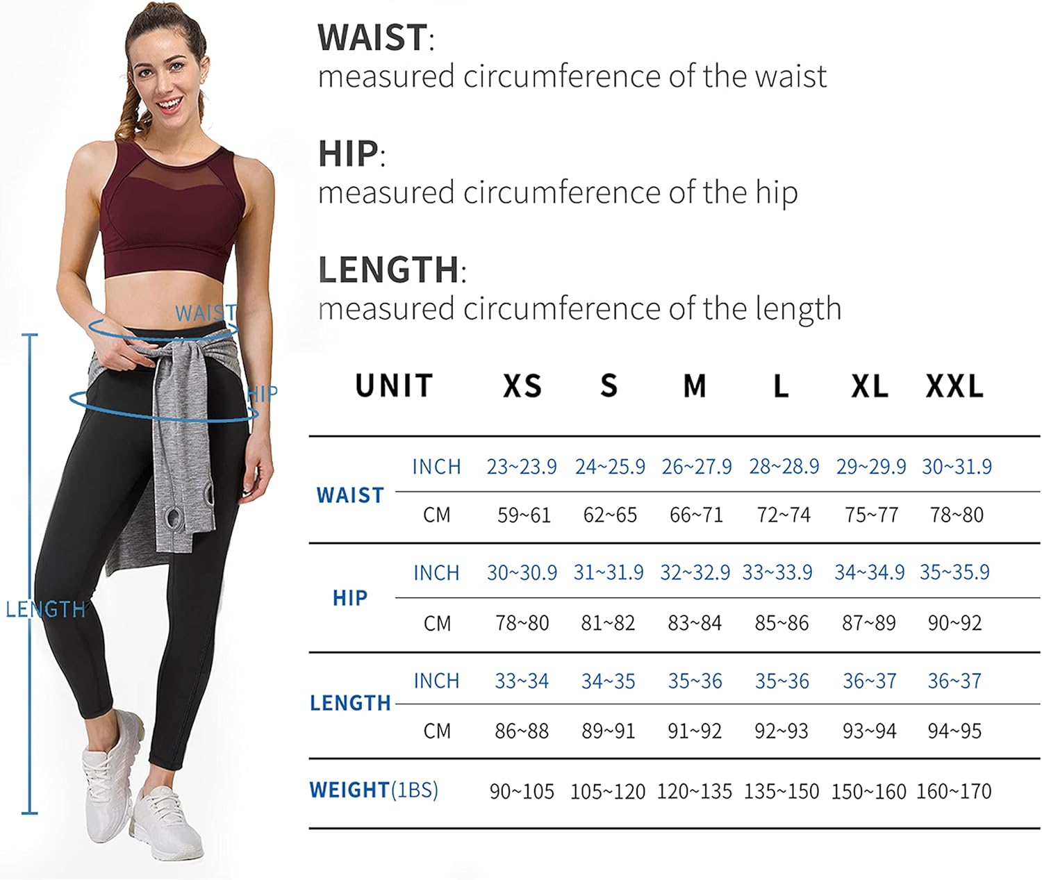 PHISOCKAT 2 Pack High Waist Yoga Pants with Pockets, Tummy Control Leggings, Workout 4 Way Stretch Yoga Leggings: Clothing