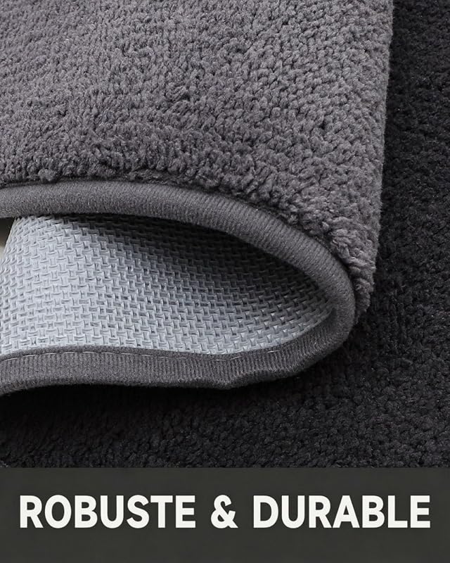 50×80cm Paillasson Intérieur Antidérapant et Absorbant – Tapis Microfibre Lavable avec Base en Caoutchouc pour Cuisine, Salle de Bain, Entrée et Animaux – Gris Anthracite Chien — photo 3 sur 8