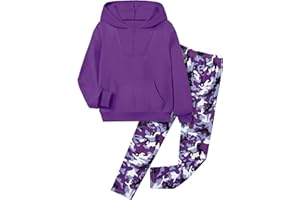 MIGU Girls Clothes Tie Dye Hoodie Sweatshirt + Camo Sweatpants Girls Clothing Sets 2 Piece Fall Winter Outfits 6-14T