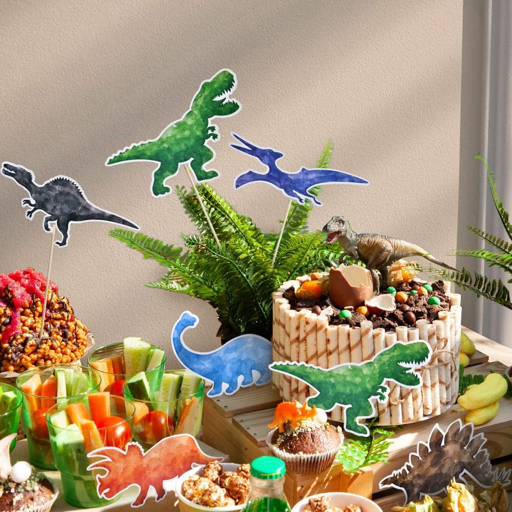 36pcs Dinosaur Party Decorations For Boys Kids Dino Theme Birthday Party Supplies Table Decor Toppers Wernnsai Watercolour Dinosaur Party Centerpieces Sticks Centre Pieces Toys Games Clinicadelpieaitanalopez Com