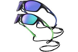 GLARDEFE Kids Youth Baseball Sunglasses – Unbreakable Flexible Polarized Sports Sunglasses with Strap for Boys Girls Age 2-10