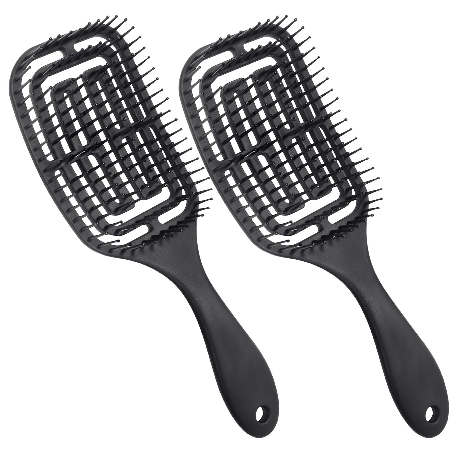Vinabo 2 pcs Hair Brush without Pulling, Detangling Brush, Suitable for Curls & Long Hair Brush for Wet and Dry Hair, Detangling Massage Brush for Women/Men/Children