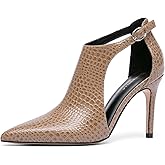 NEWBELLA Women's Closed Instep Hollow Pumps - Pointed Toe Heeled Sandals with Stiletto Heel, Versatile Casual High Heels for Everyday Wear & Commute
