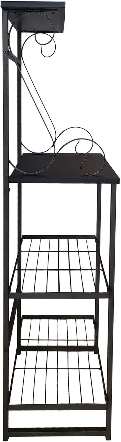 Kings Brand Furniture - Covington Metal Kitchen Baker’s Rack, Pewter - Standing Baker's Racks