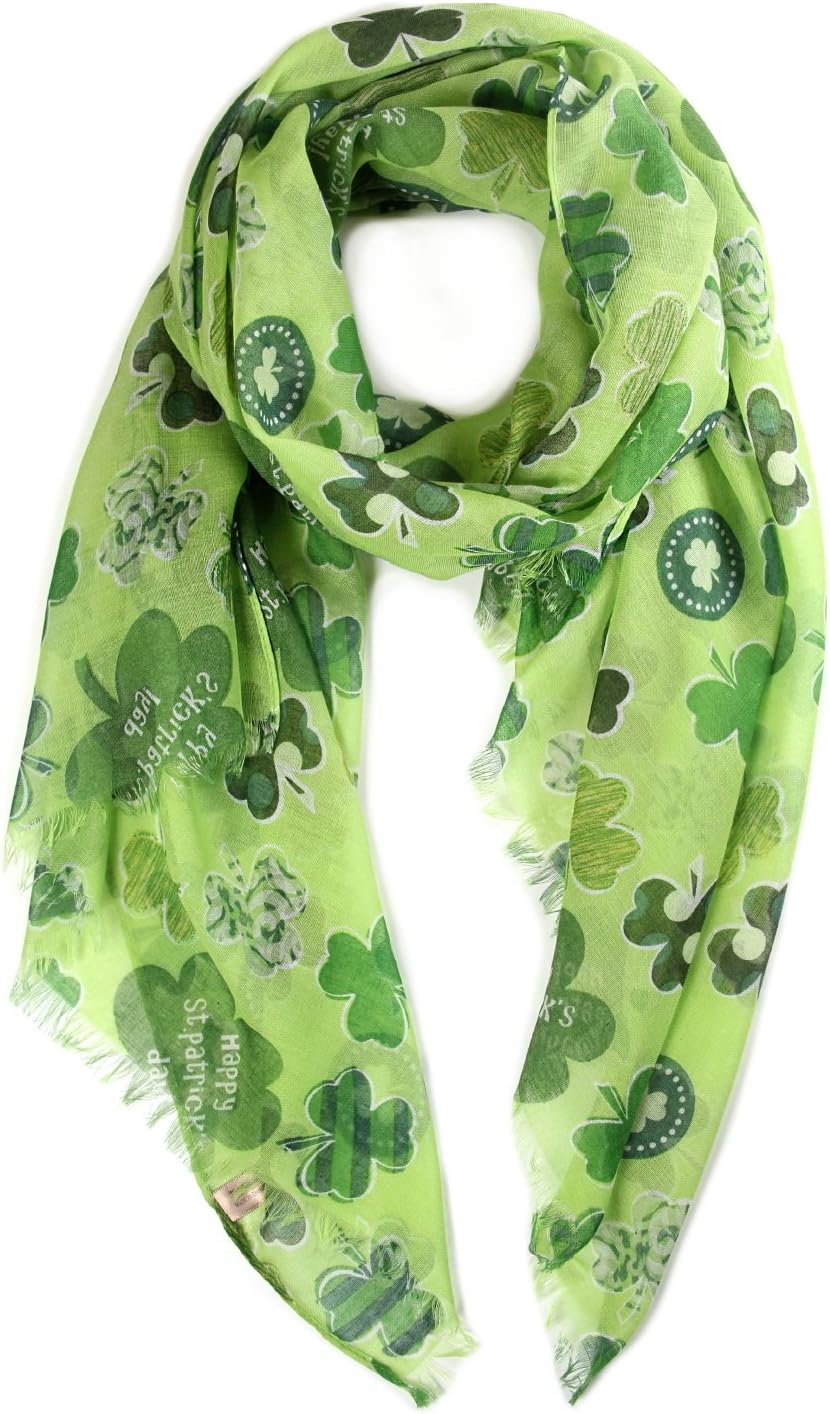 St Patrick's Day Green Clover Shamrock Party Holiday Oblong Scarf.